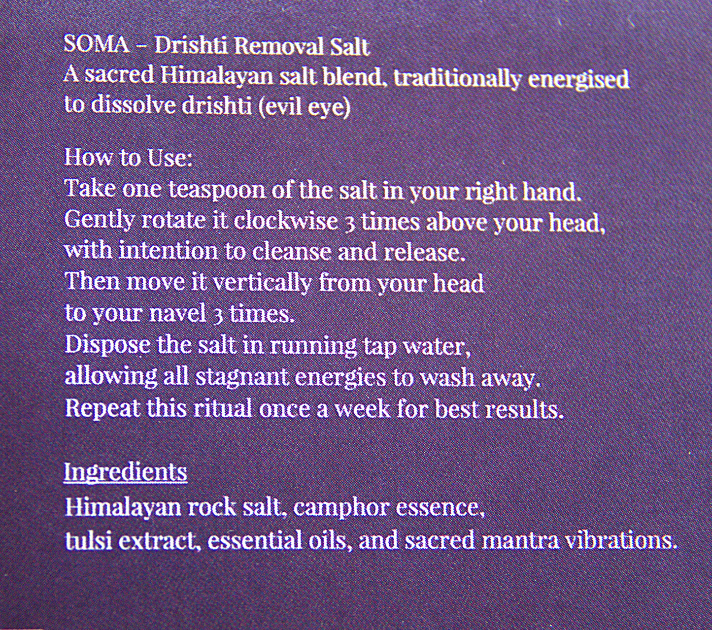 SOMA - Drishti Removal Salt - Kavach